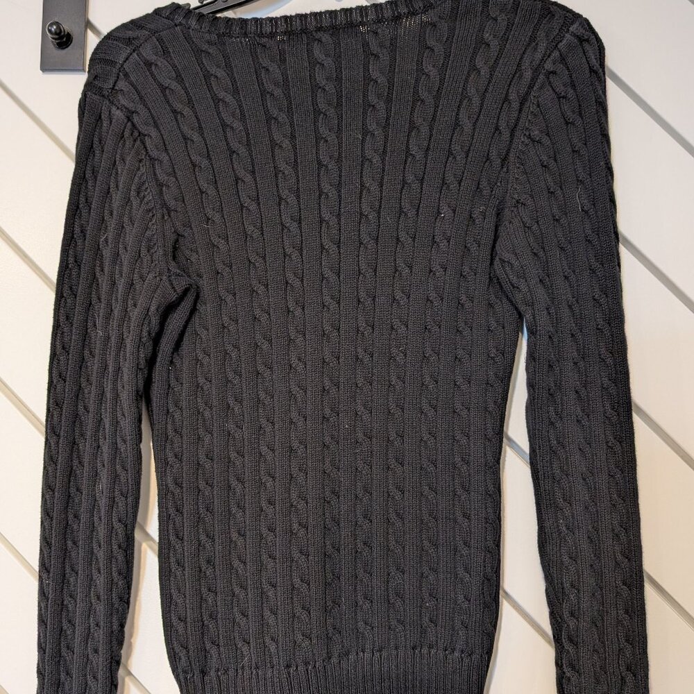 Ralph Lauren Black Cable Knit Sweater - Picture 2 of 3
